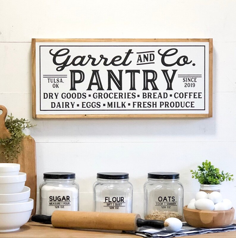 Pantry Sign Personalized Pantry Signs Farmhouse Kitchen Etsy