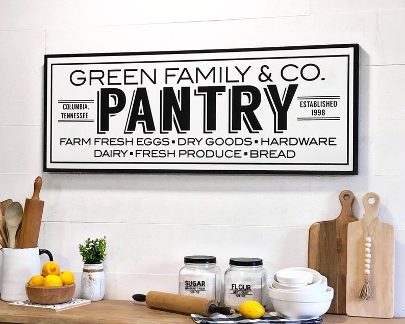 Pantry Sign Personalized Kitchen Signs Pantry Pantry Signs Etsy
