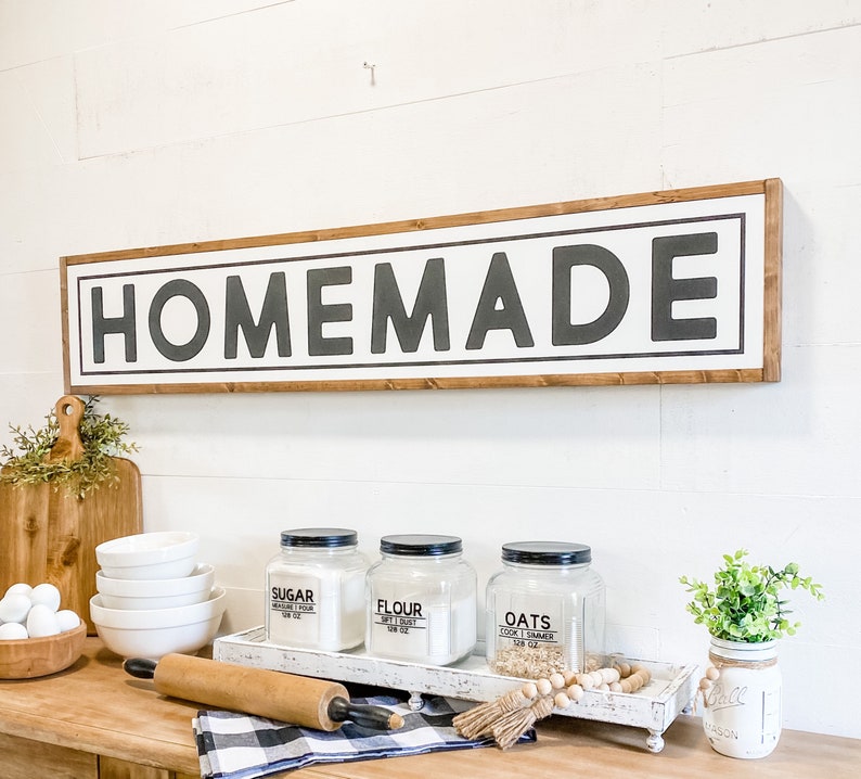 Homemade Large Kitchen Sign Farmhouse Kitchen Sign Custom Kitchen Sign Homemade Sign Farmhouse Kitchen Wall Decor Kitchen Sign