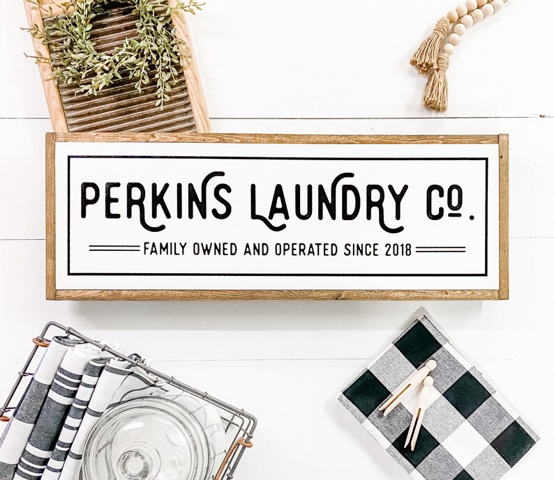 Family Name Laundry Sign Laundry Room Decor Laundry Room Etsy