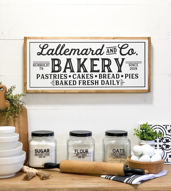Bakery Sign Personalized Kitchen Sign Custom Kitchen Sign Etsy