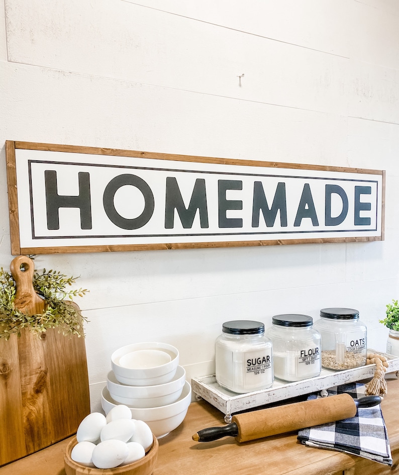 Homemade Large Kitchen Sign Farmhouse Kitchen Sign Custom Kitchen Sign Homemade Sign Farmhouse Kitchen Wall Decor Kitchen Sign