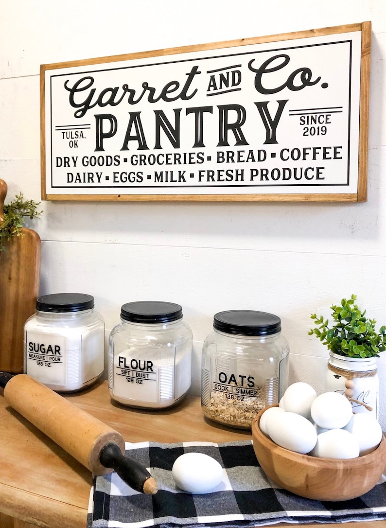 Pantry Sign Personalized Pantry Signs Farmhouse Kitchen Etsy