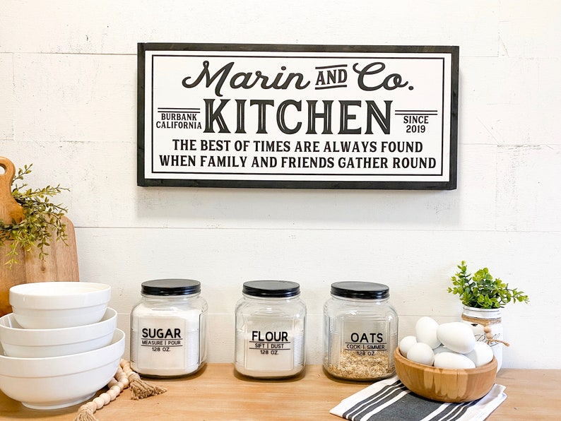 Custom Kitchen Sign Personalized Kitchen Signs Farmhouse Etsy