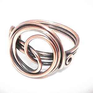 Wire wrapped ring. Copper wire ring. Wire jewelry. Copper wire ring. Infinity ring.  Copper ring.
