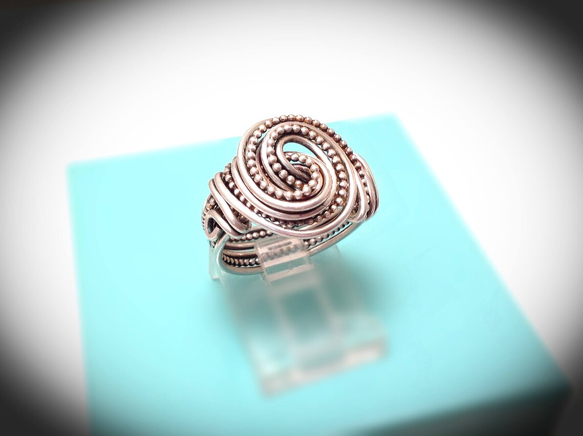 Wire Wrapped Jewelry. Wire Ring. Silver Ring. Sterling Silver Etsy