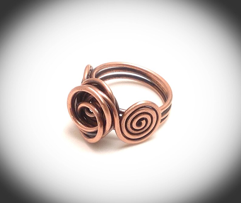 Wire Wrapped Jewelry, Copper Wirewrapped Ring, Wire Jewelry, Double