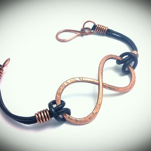 Men's Infinity Bracelet With Double Black Leather Cording | Etsy