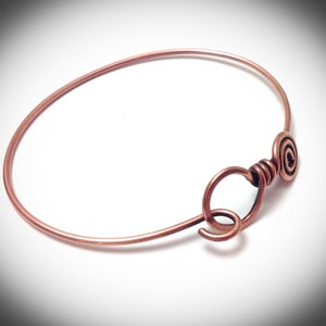Handcrafted Copper Wire Bangle Bracelet: Antiqued or Non Tarnish