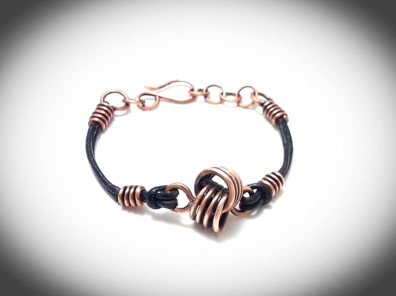 Wirewrapped Jewelry, Copper Wire Wrapped Bracelet, Copper Celtic Knot