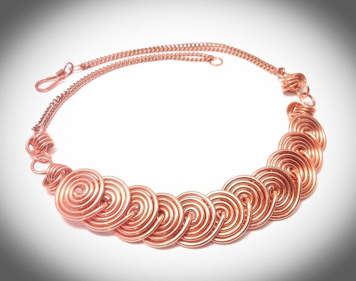 Copper Wire Necklace. Wirewrapped Jewelry. Wire Jewelry. Etsy