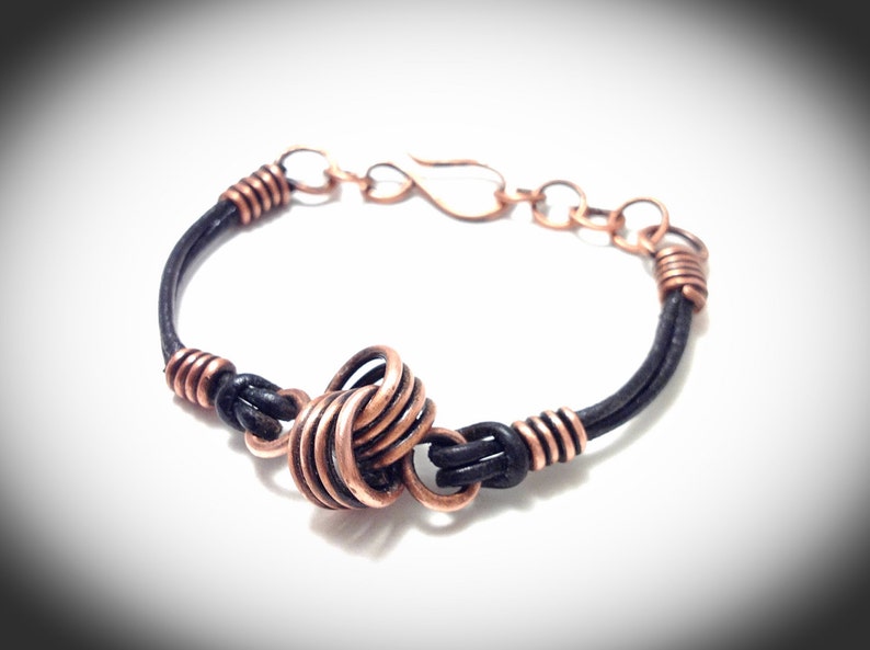 Wirewrapped Jewelry, Copper Wire Wrapped Bracelet, Copper Celtic Knot