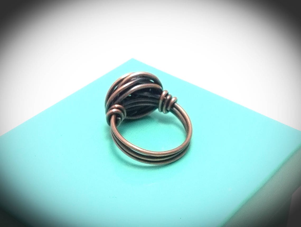 Copper Wire Ring. Wirewrapped Jewelry. Antiqued Copper Rose Etsy