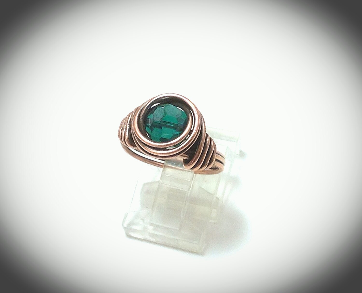 Wirewrapped ring Antique copper wire statement ring with Etsy