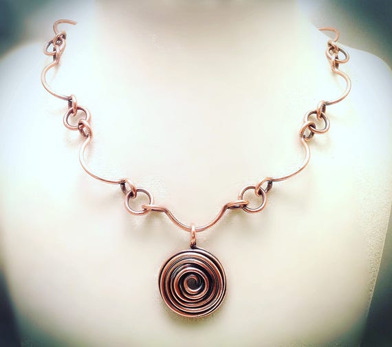 Copper wire necklace deals