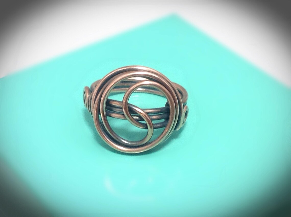 Wire Wrapped Ring. Copper Wire Ring. Wire Jewelry. Copper Wire Etsy
