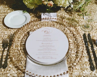 SAMPLE Round Menu - 8 inch Round Wedding Menu