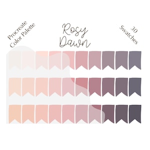 Rosy Dawn Harmony color palette, Procreate color palette, HEX codes