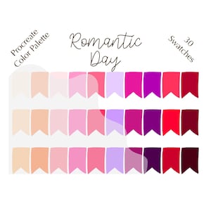 Romantic Day color palette, Procreate color palette, HEX codes