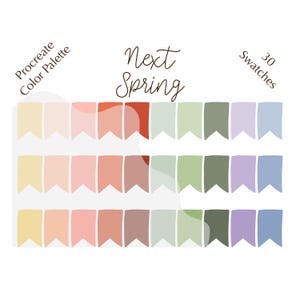 Next spring color palette, Procreate color palette, HEX codes