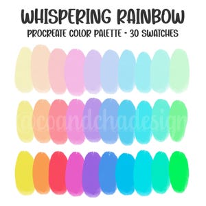 Whispering Rainbow - Procreate Farbpalette: 30 Farbpaletten, HEX-Codes, digitaler Download
