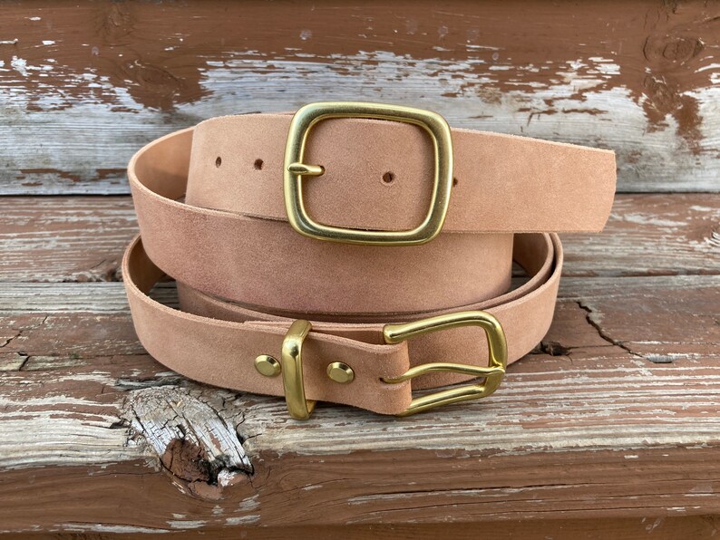 Roughout Horsehide Belt Horween Natural Veg Tan Leather Etsy