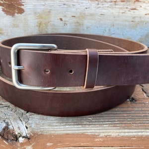 Horween Leather Belt - Brown Chromexcel - 1-1/2&quot; 1.5&quot; - Solid Brass Buckle