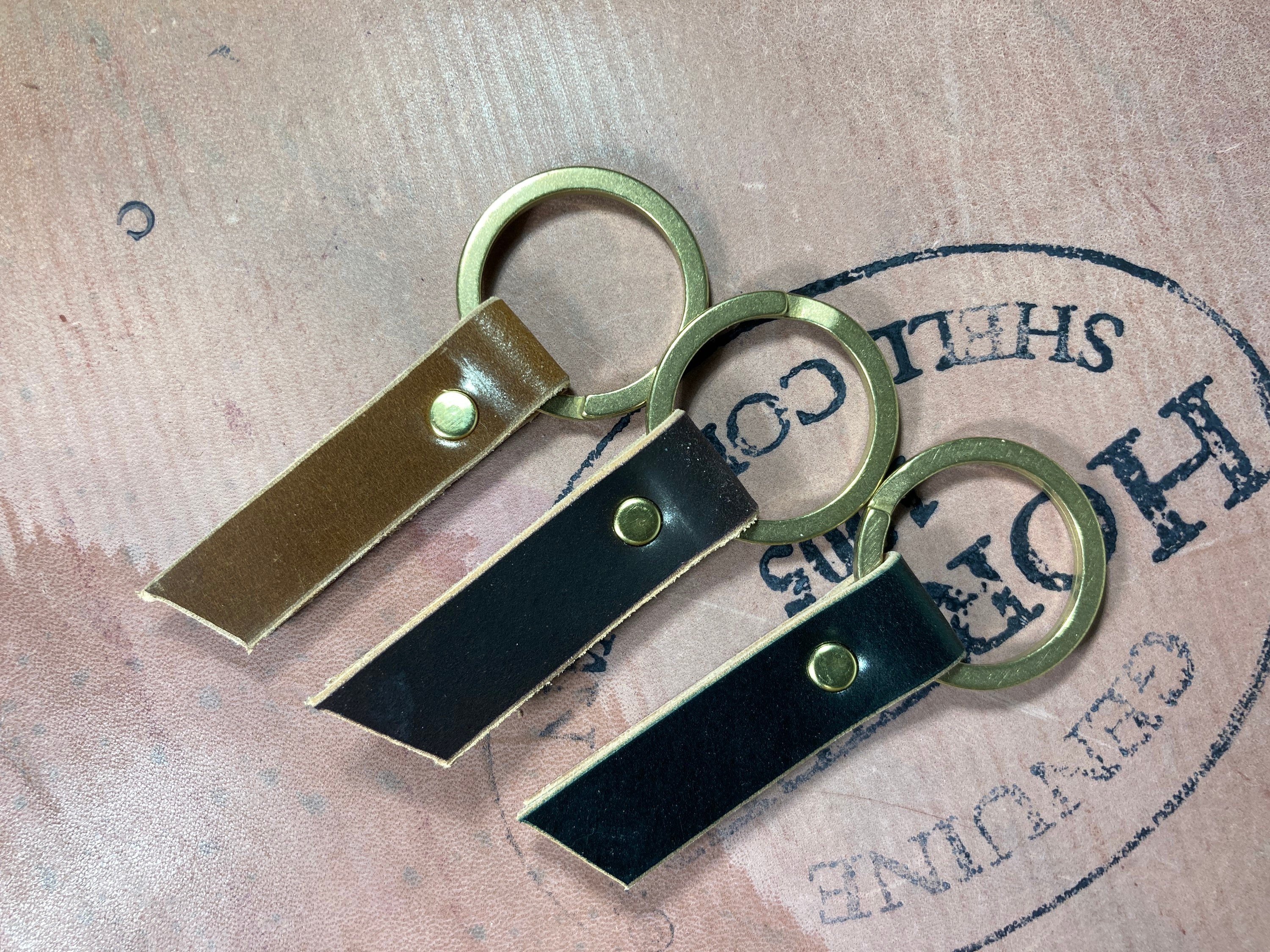 Japanese Brass Keyring with Horween Shell Cordovan Etsy