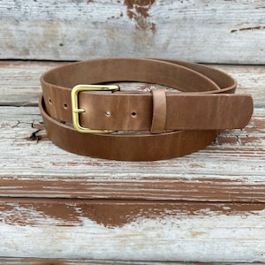 Horween Chromexcel Leather Belt - SECONDS Quality - 1-1/2&quot; 1.5&quot; - Solid Brass Buckle - Natural Color 8 Burgundy Brown Black