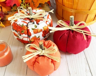 Fabric Pumpkins Handmade, Fall Decorations , Halloween Decor, Rustic Fall Decor, Farmhouse Decor, Thanksgiving Décor, RoyalCrownHandmade