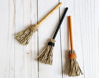 Miniature Witch Broom, Halloween Tiered Tray Decor