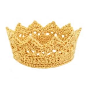 Gold Crochet Crown, Birthday Crown, Preemie Crowns, Newborn, Baby, Child, Teen, Adult sizes available, RoyalCrownHandmade