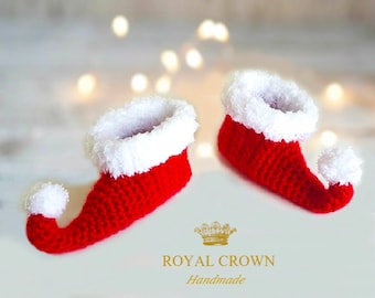 Scarpe da elfo, stivali da elfo, pantofole da neonato da elfo, scarpe di Natale per bambini, pantofole da elfo per bambini, scarpe da costume da elfo, scarpe da elfo per bambini, RoyalCrownHandmade