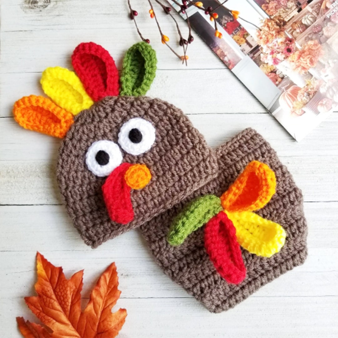 JOYIN 2 PCS Thanksgiving Pom Beanie Hats, Turkey