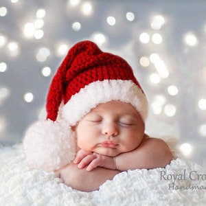 Baby Christmas hat, Santa Baby Hat, First Xmas Outfit, Santa Elf Costume, Newborn photo prop, Infant, Crochet Kids Hats, RoyalCrownHandmade