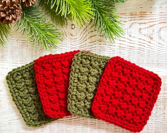 Crochet Christmas Coasters Pattern: Easy Holiday DIY (Digital Download)