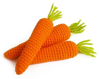 Crochet Carrot Toy, Crochet Play Food, Eco-friendly Baby Toys, Play Food Toys, Carrot Easter Decor, Spring Carrot Decor, Farmhouse Carrots