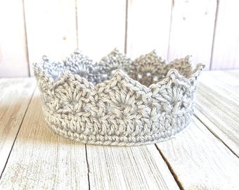 Handmade Crochet Crown, Newborn Photo Prop, USA Made