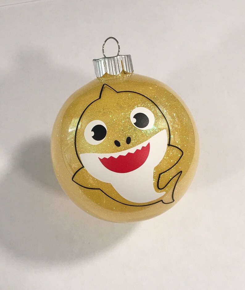 Pinkfong Inspired Baby Shark Glitter Ornament 3.25 image 0