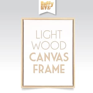 Marco flotante de madera clara para lienzo / Marcos de madera maciza de tamaño personalizado para obras de arte de 3/4 o 1.5" de profundidad - Incluye herrajes para montaje y suspensión / Buffy NY