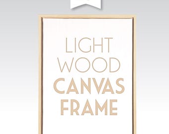 Cadre transparent en toile, bois clair | Cadres en bois massif de taille personnalisée pour oeuvre d'art de 3/4 ou 1,5 po. de profondeur - Matériel de montage et de suspension inclus | Buffy NY
