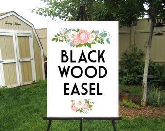 Black Easel for Wedding Signs, Elegant Floor Easel Stand for Formal Wedding  Signage or Funeral Sign Stand, Solid Wood Easel - FREE SHIPPING!