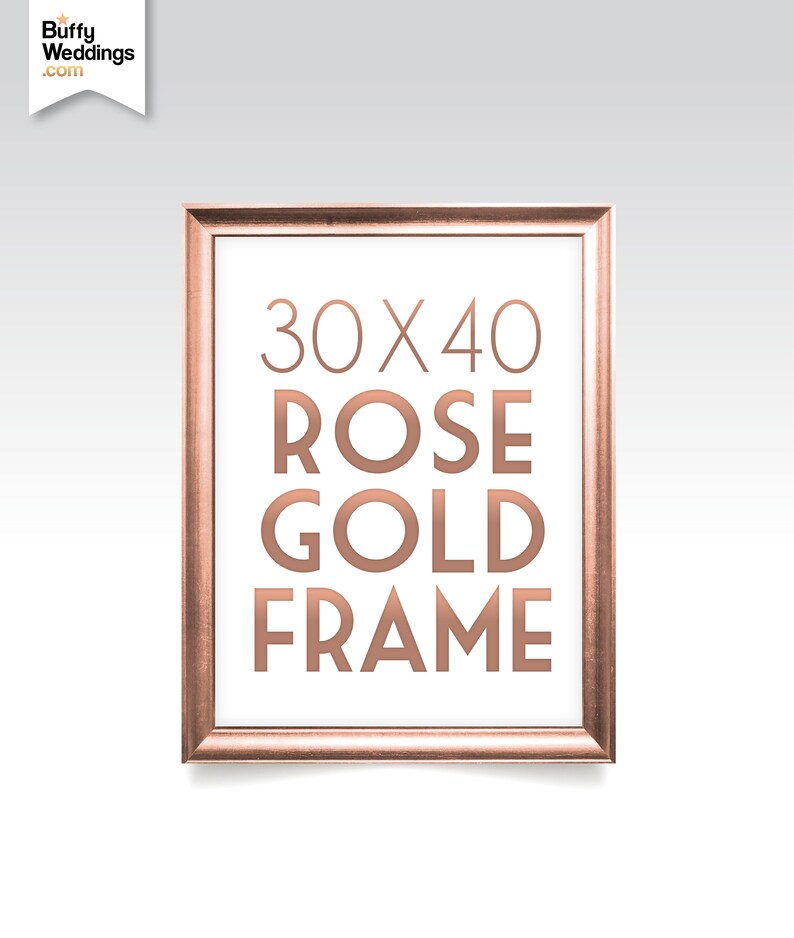30 X 40 Rose Gold Frame Solid Maple Wood In Wedding Image 0