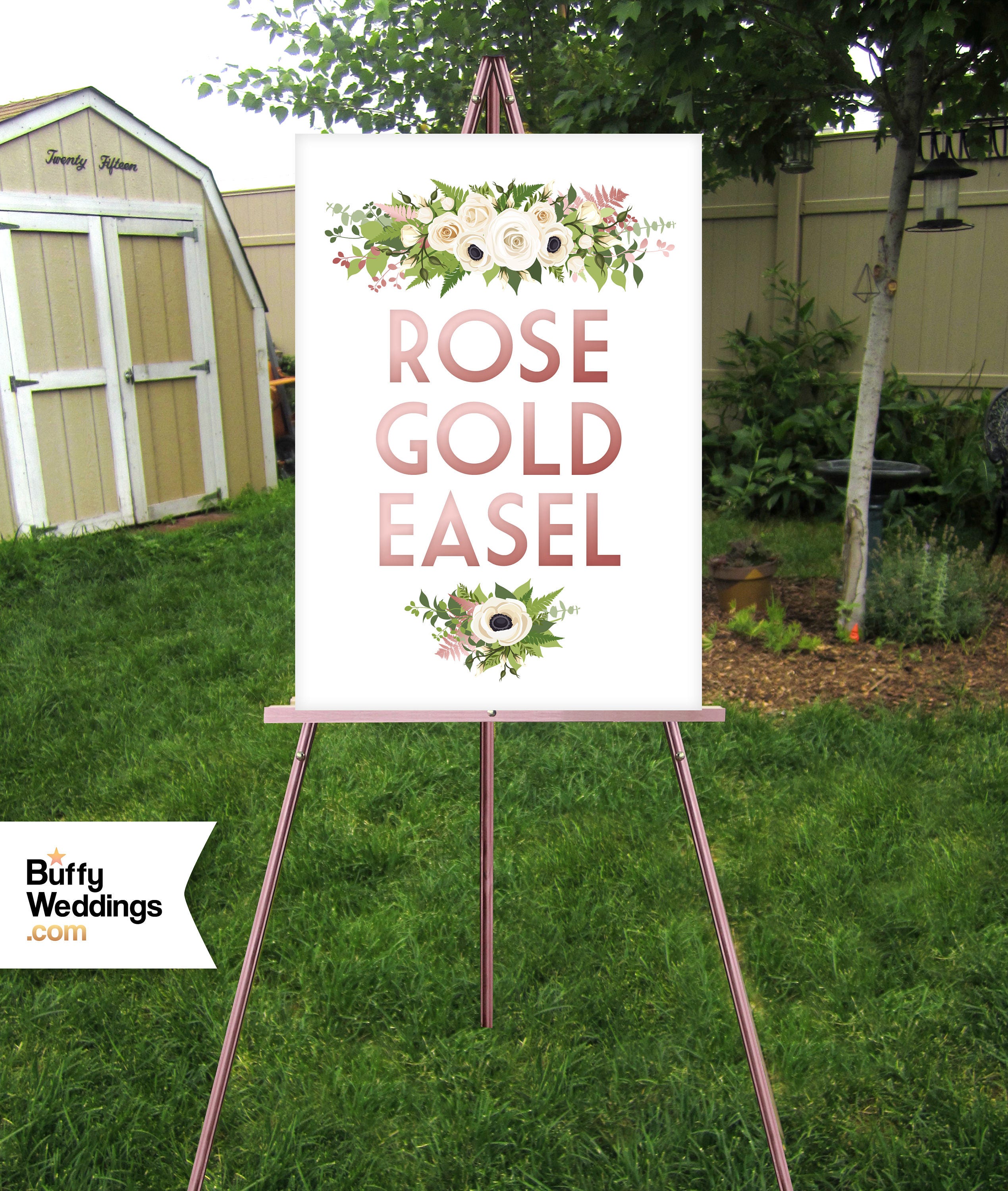 Easel for Wedding Welcome Sign, Display Floor Easel, Artist Easel, 5 Color  Options, Natural Wood, Gold, Rose Gold, Silver, White, Black, 65 Inches