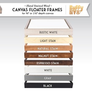 Floater Frame Sample Corners | Custom Wood Frame Finish Samples | Solid Maple & Poplar Stained or Painted - Try Before You Buy | Buffy NY image 2