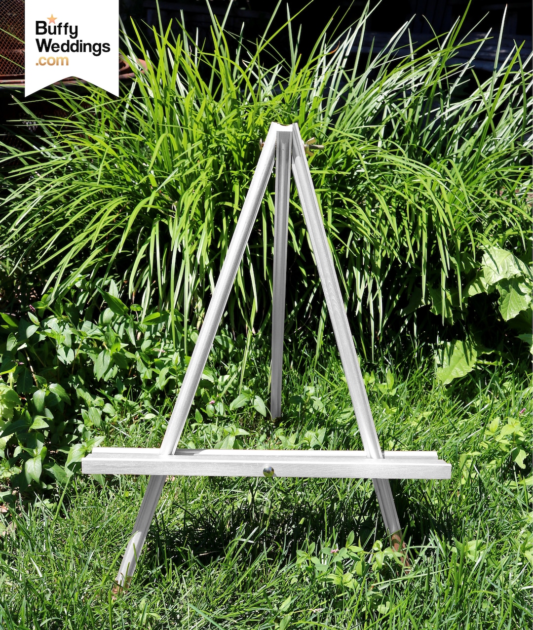 White Small Table Easel . Wedding Sign Wooden Easel Stand Gold Rose