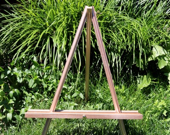 Champagne Table Easel . 22" Wood Wedding Easel Stand Rose Gold Champagne Silver Glitters & Colors . Display Signs 11" x 14" to 18" x 24"