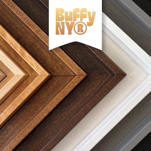 Floater Frame Sample Corners | Custom Wood Frame Finish Samples | Solid Maple & Poplar Stained or Painted - Try Before You Buy | Buffy NY