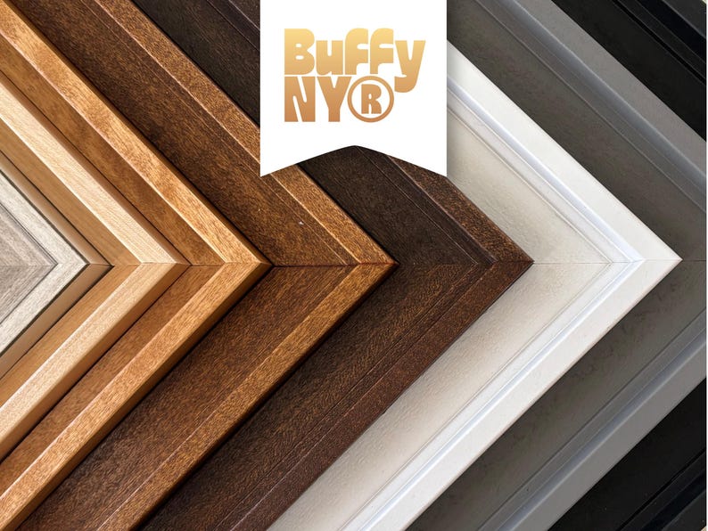 Floater Frame Sample Corners | Custom Wood Frame Finish Samples | Solid Maple & Poplar Stained or Painted - Try Before You Buy | Buffy NY image 1