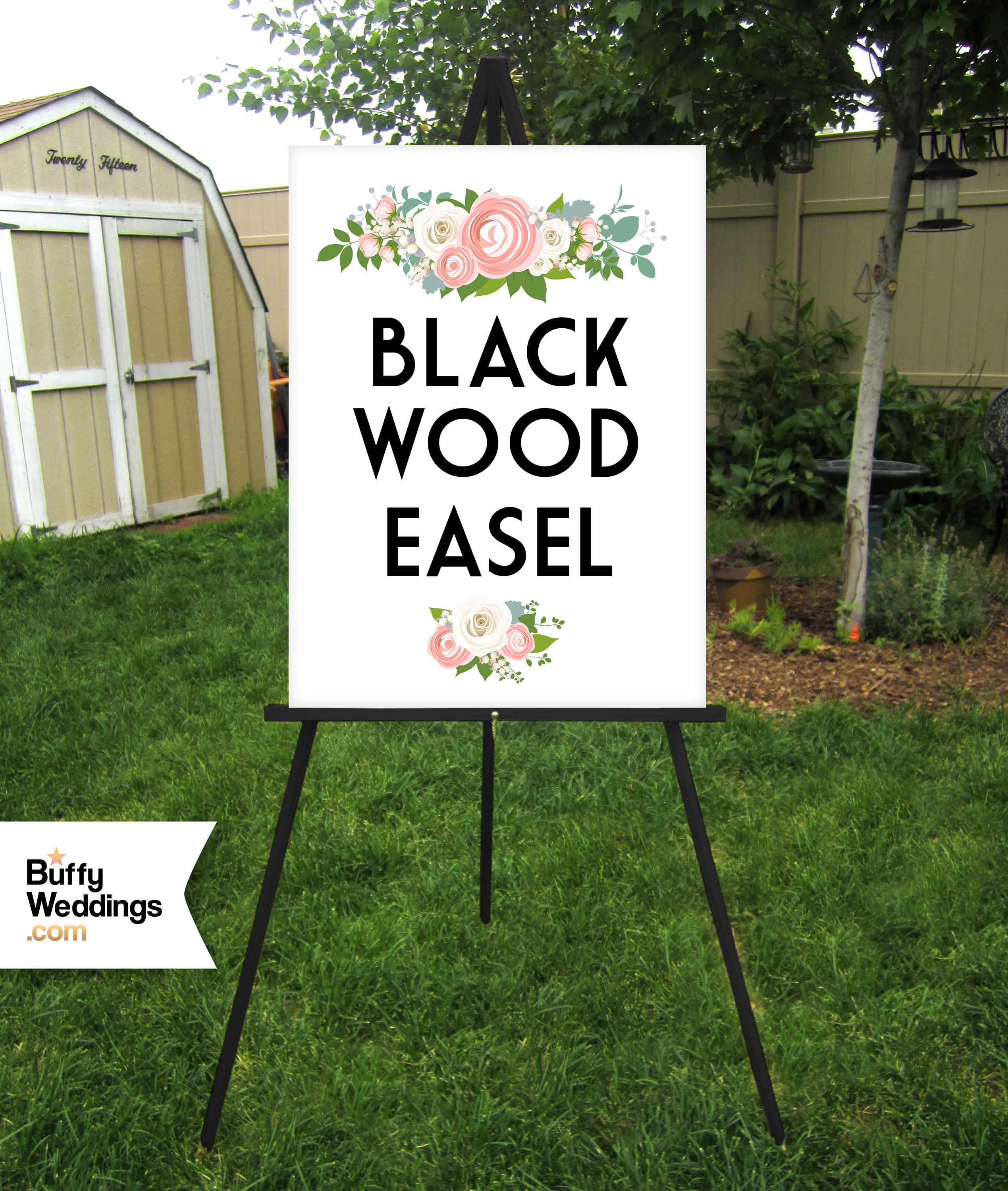 BLACK Easel . Wedding Sign Easel Floor Stand Displays Large Acrylic Sign  Foam Board Sign Large Canvas Sign Wood Sign . 16x20 to 30x40 